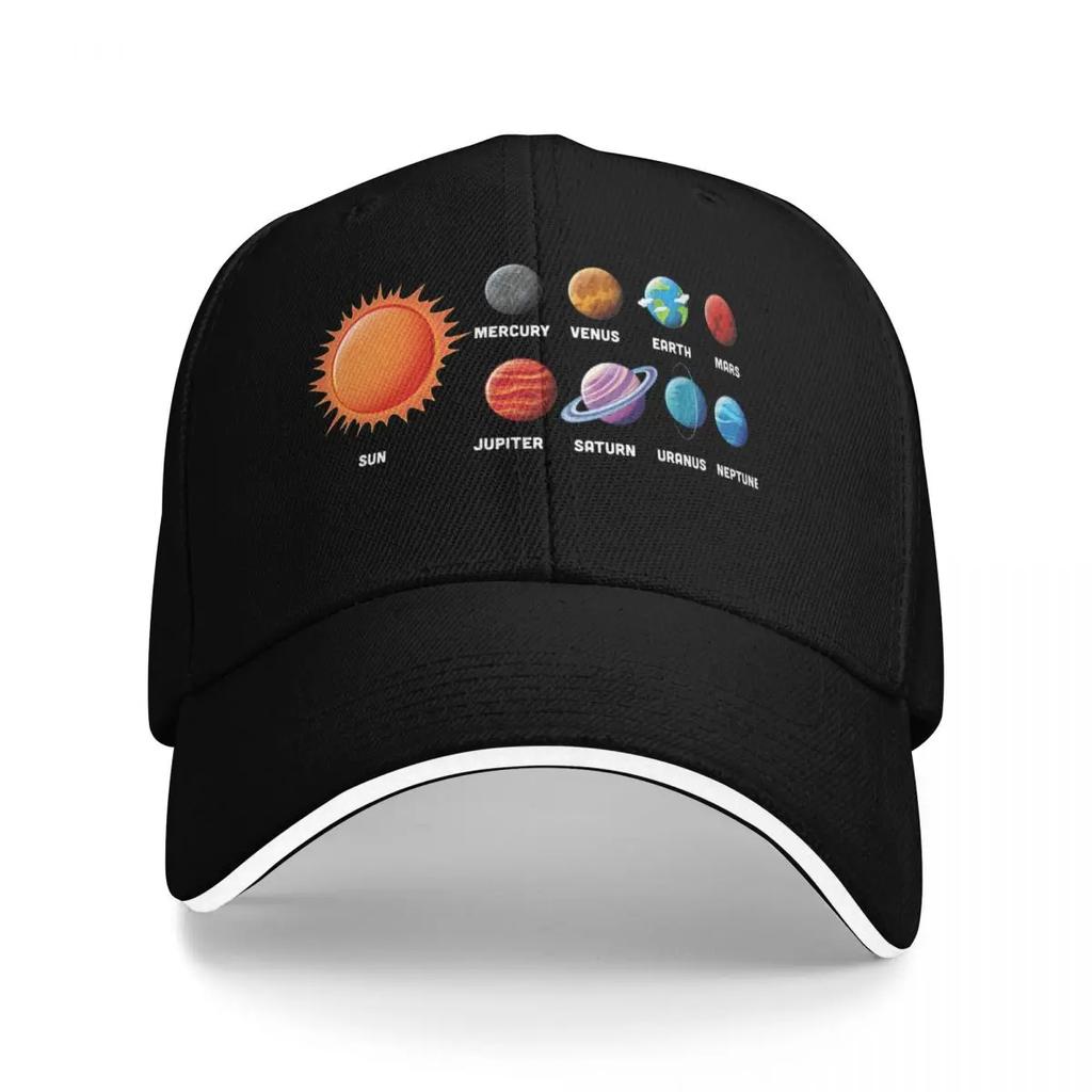 Czapki z daszkiem Układ Słoneczny Planety Nauka Kosmos 2025 Personalizowane Damskie Męskie Sportowe Letnie Czapki