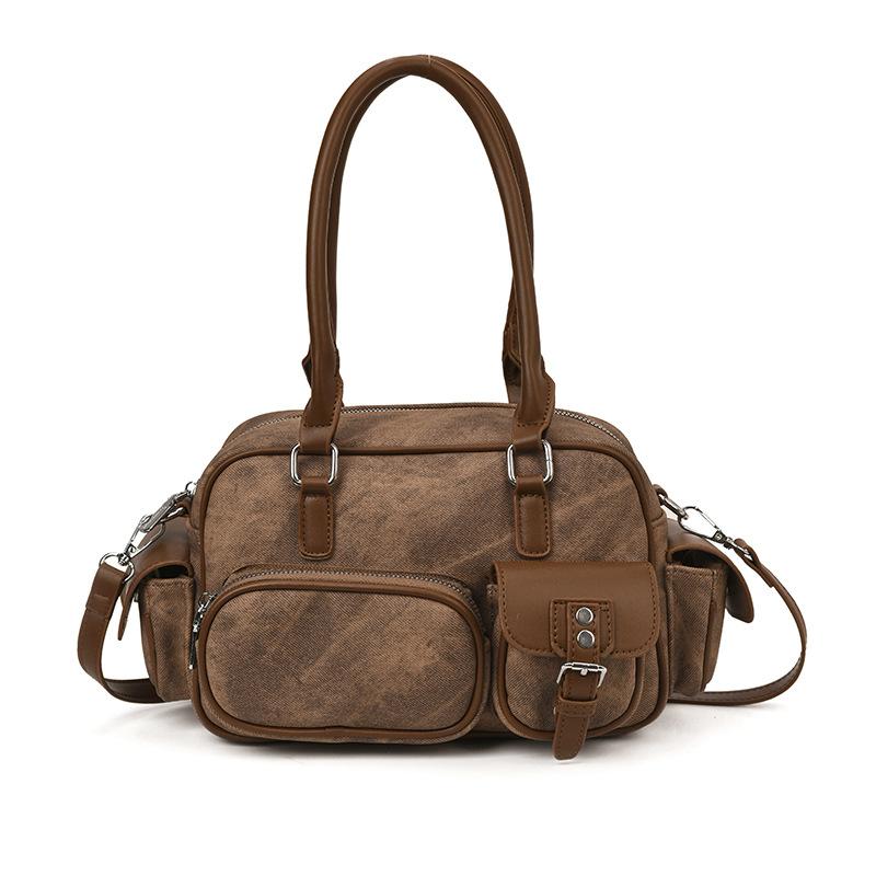 2025 new Korean popular fashion bowling bag female Sen Meng niche underarm bag handbag commuter messenger bag