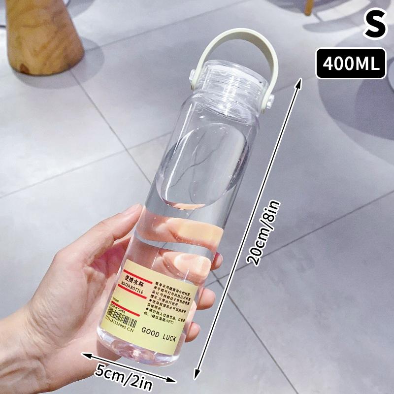 Portable Transparent Kawaii Water Bottle Sports Water Cup Plastic Handy Cup Outdoor Travel Office Essential Water Bottle Cup