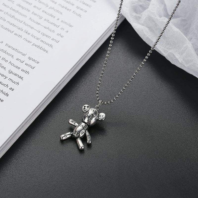 Colier Ursuleț Graffiti pentru Femei Pandantiv pentru Vară Osul Gulerului Nișă Sens de Design High-end Lanț Pulover de Lux Ușor