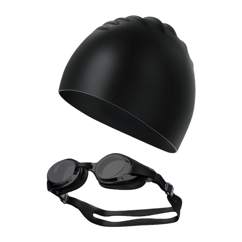 

Jingdong Jingzao Swimming Goggles And Swim Cap Set, for Beginners, High-Definition, Anti-Fog, with Silicone Swim Cap
