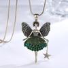 New Cartoon Princess Pendant Necklace With Diamond Inlay Design, Versatile And High-End Sweater Chain For Women