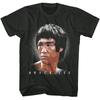 Bruce Lee Schwitzende Büste Foto Karate Meister Herren T-Shirt