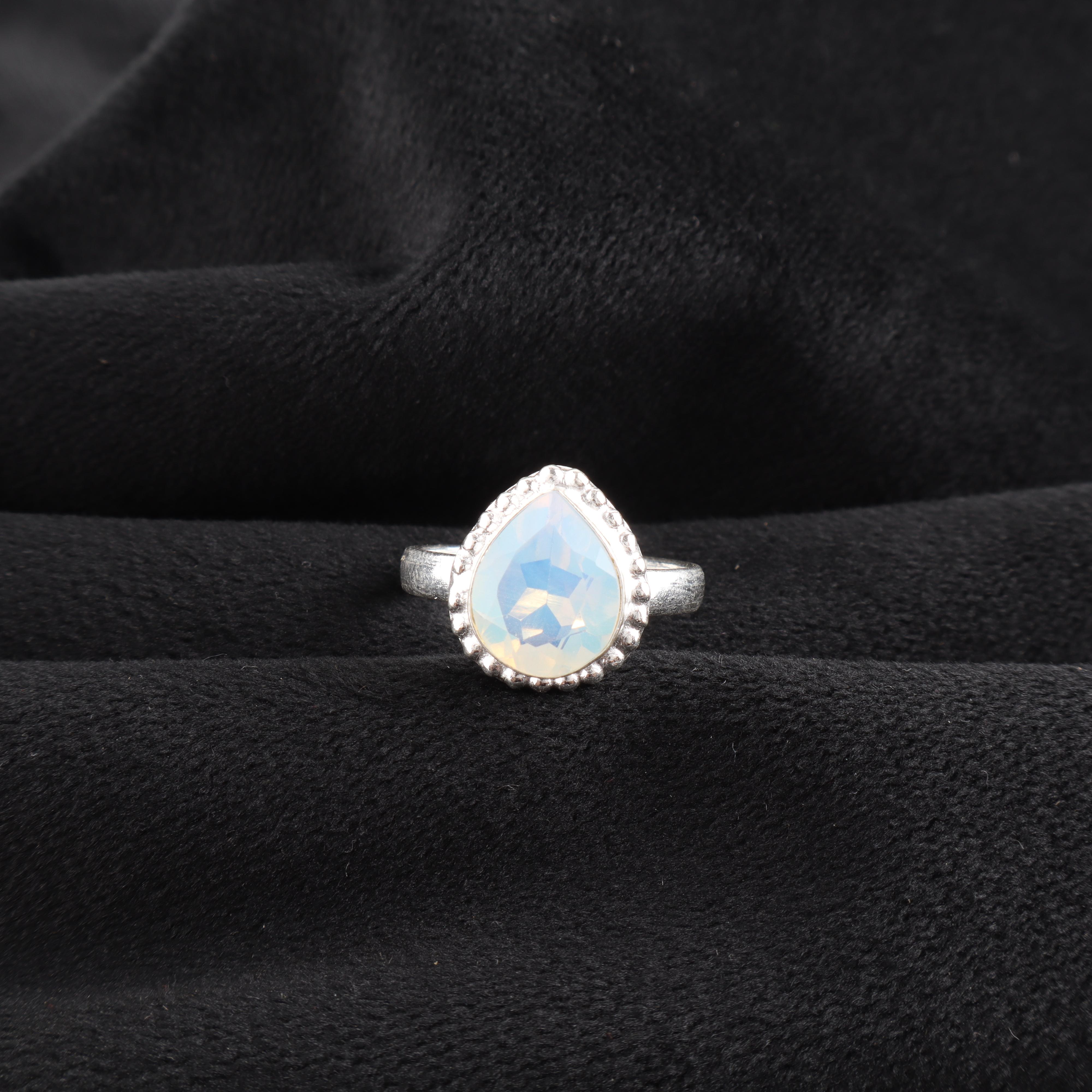 

Milky Opal Gemstone 925 Sterling Silver Jewelry Handmade Designer Ring For Women RR-77-20 13
