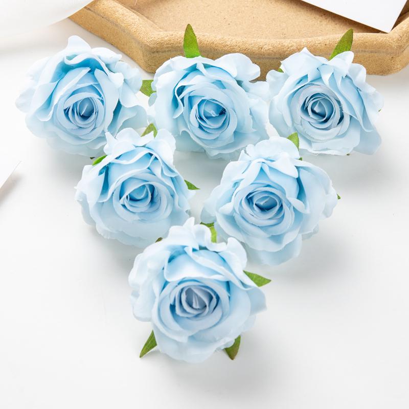 10/50Pcs Silk Roses Scrapbook Wedding Garden Home Party Decor Christmas Wreaths Accessories Candy Box Artificial Flowers Cheap