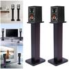 2Pcs 28" Bookshelf Speaker Stands, 15kg Heavy Duty MDF Base, Hollow Sand-Fillable Columns with Cable Clips, Black Walnut