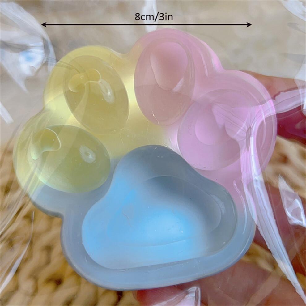 Handmade Small Cat Paw Squishies for Stress Relief Kawaii Rainbow Cat Paw Taba Squishy Toys Squeeze Stress Balls for Adults