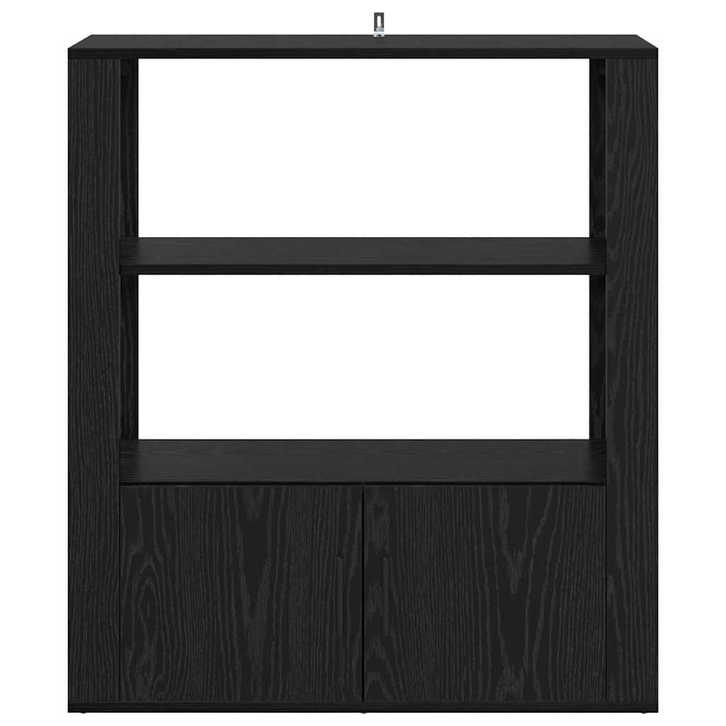 Sideboard Black Oak Effect 30 x 80 x 90 cm Wood Based Material