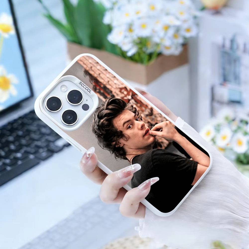 H-HaRRy Styles   Phone Case For iPhone17, 16,15,14,13,12 Pro Max White Candy Matte Shockproof Cover