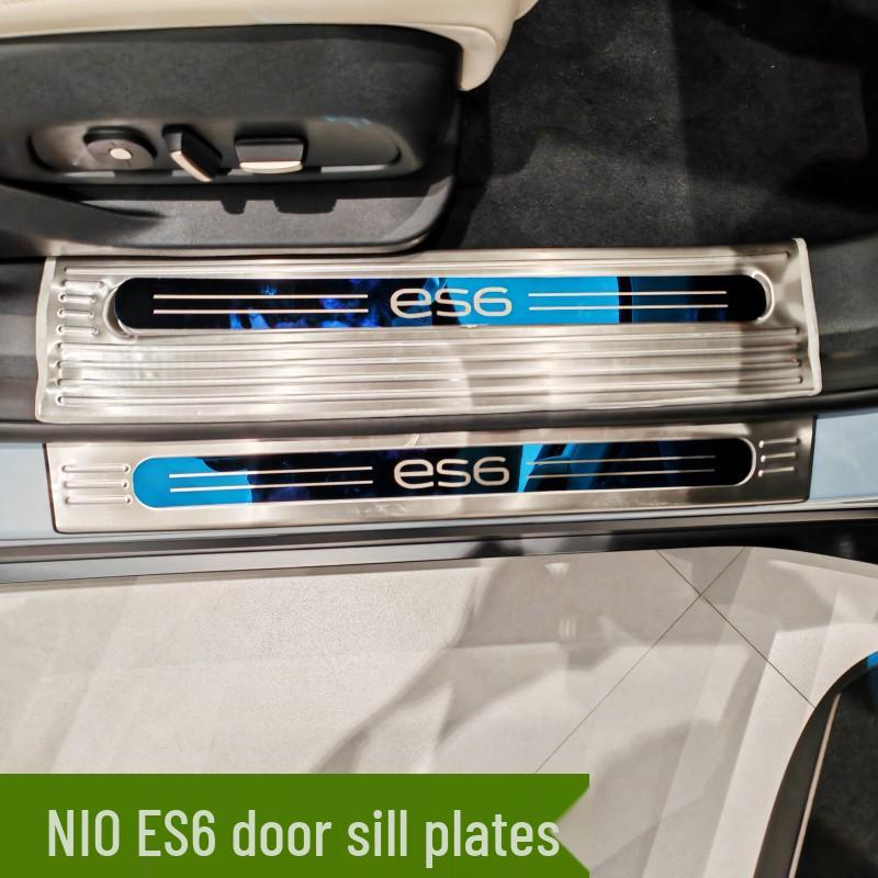2023 Nio ES6 Door Sill Scuff Plates & Rear Bumper Protector Strips, Anti-Scratch Stainless Steel Welcome Pedal