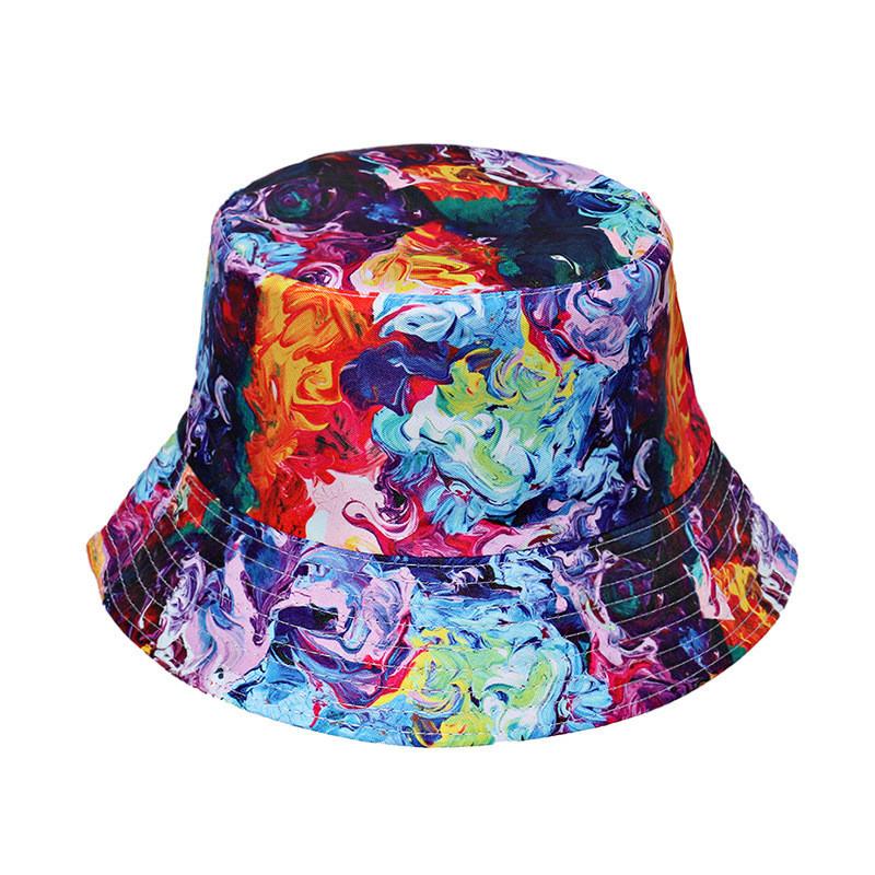 Unisex Flower Smiley Face Print Fisherman Cap Sun Hat New Summer Style