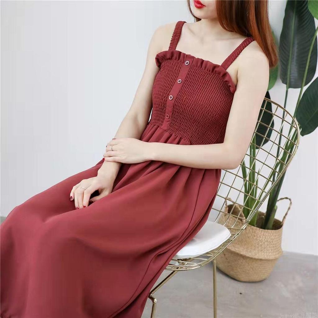 2026 Women's Plus Size Slimming Fairy Camisole Slip Dress with Pleated Hem for Summer