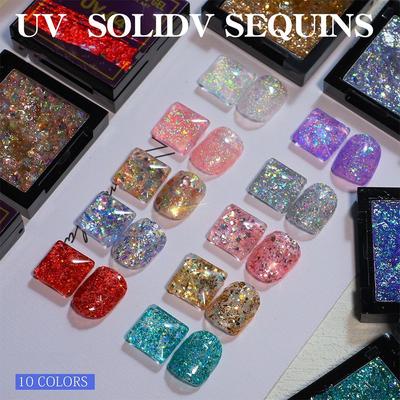Arte Solido Glitter Paillettes Gel Solido Glitter Colla Smalto Elfo Sirena Gel