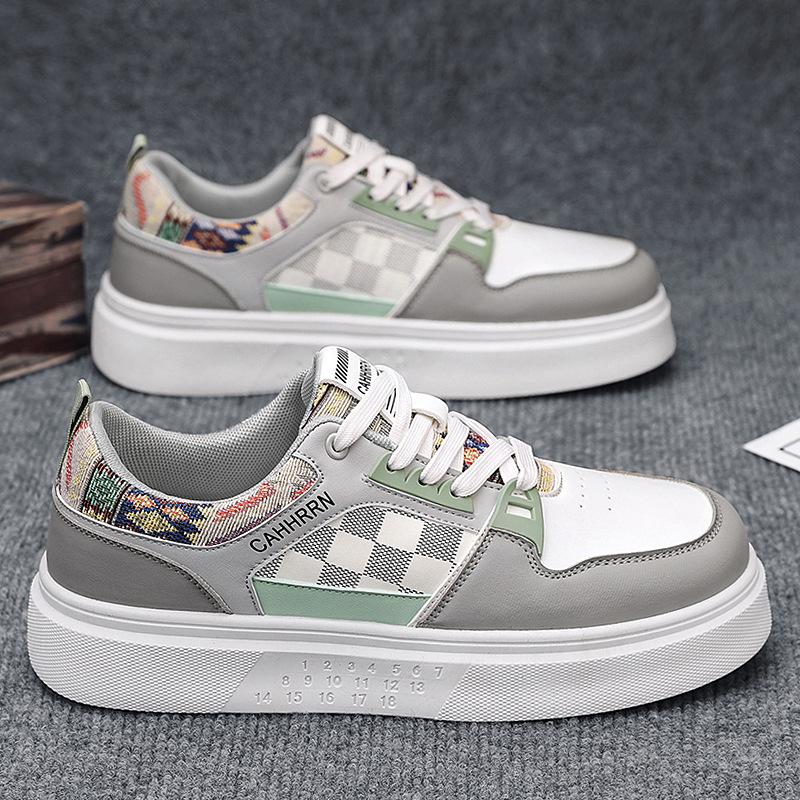 

Men s shoes 2025 summer new youth trend campus personalized leather casual shoes breathable comfortable thick baseplate shoes 44