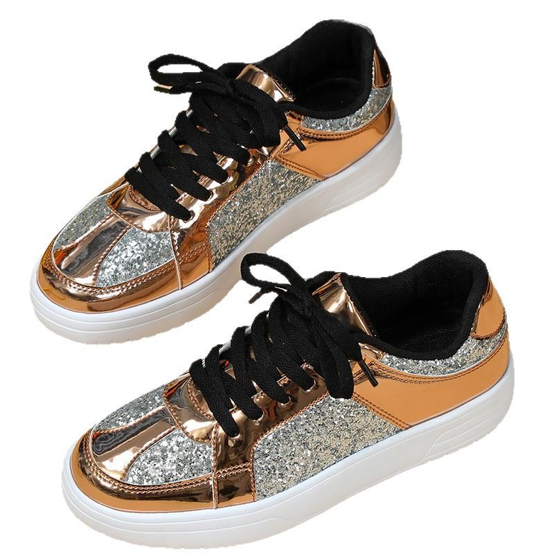 Casual Board Shoes Women Fashion Sequin Flats Breathable Walking Shoes Low-cut Daily Versatile Casual Shoes