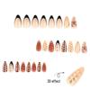 3D Crocodile Pattern French Black Almond Nail Tips for Autumn & Winter