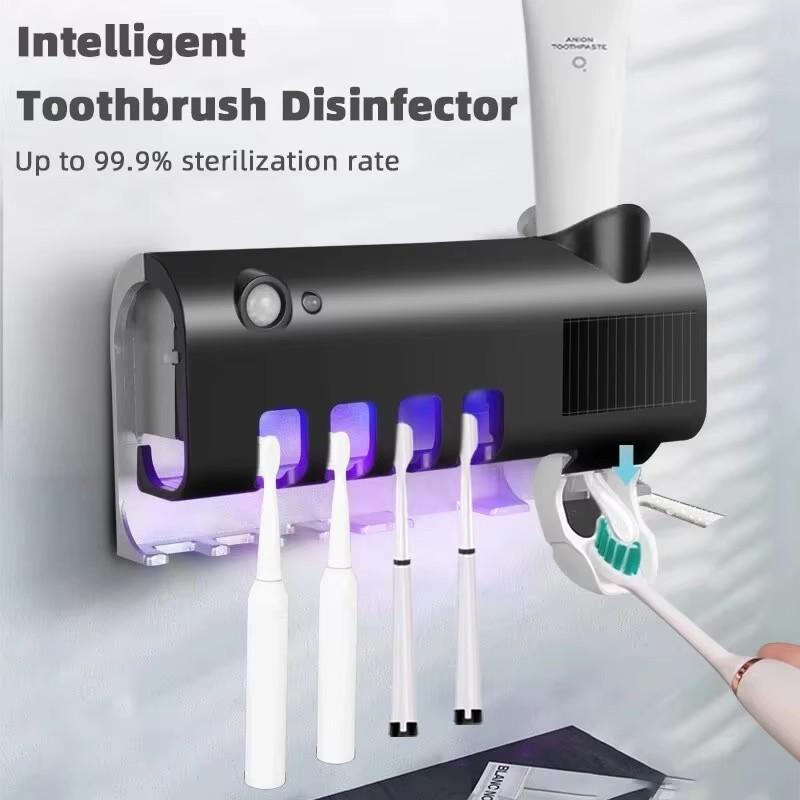 2026 Wall-Mounted Smart Toothbrush Sanitizer,UV-Free, Cleaner With AutomaticToothpasteDispenser,No-DrillInstallationRechargeable