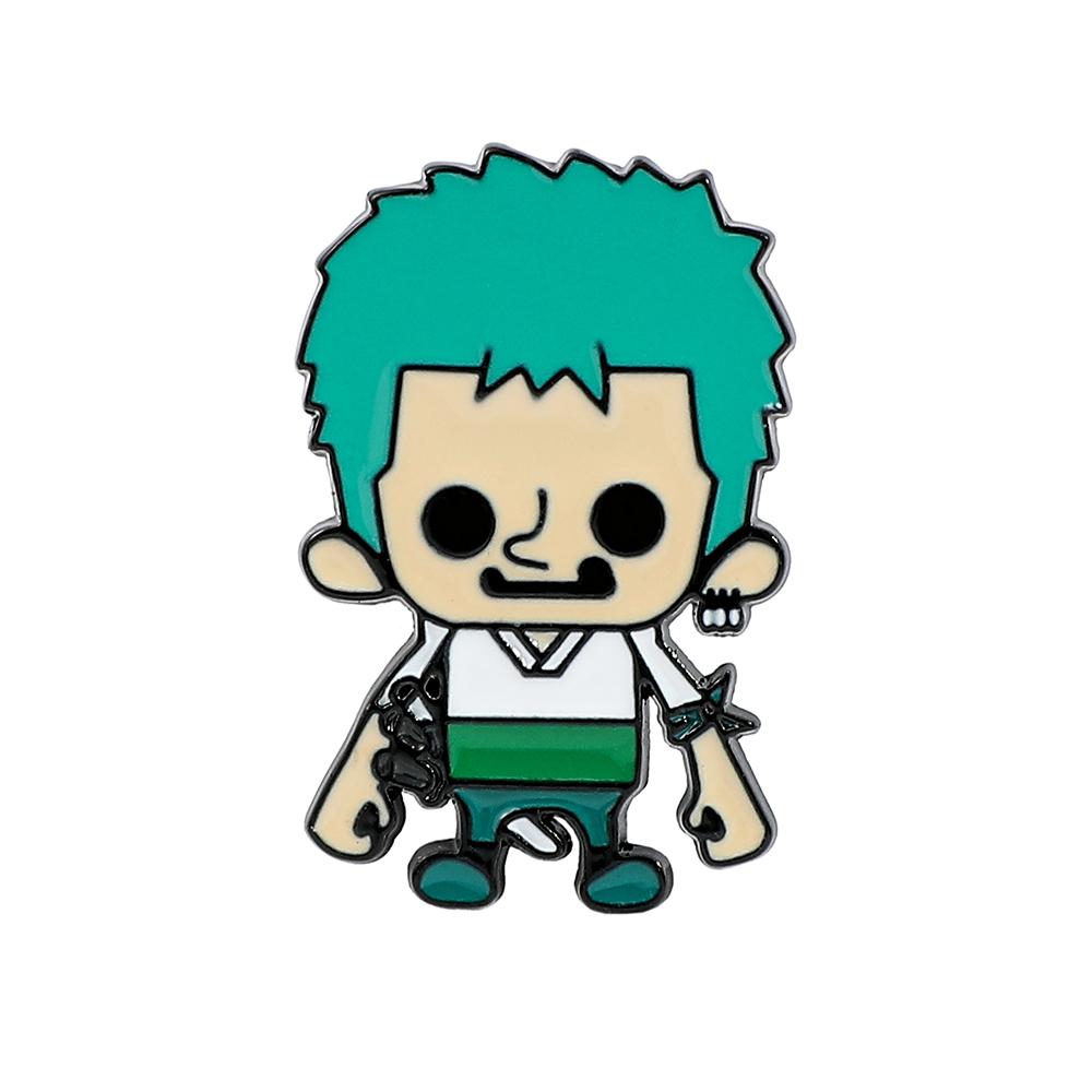 Anime ONE PIECE Roronoa Zoro Brooch Enamel Pin - Creative Hot Blooded Metal Badge for Backpack And Clothing Accessories