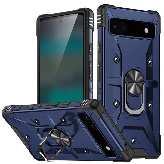 

Для Google Pixel 6a 7 Pro 6 Pixel6a противоударный чехол для мобильного телефона с кольцом на палец для Pixel6a Pixel7 чехлы для защиты от падения for Pixel 7 pro темно-синий