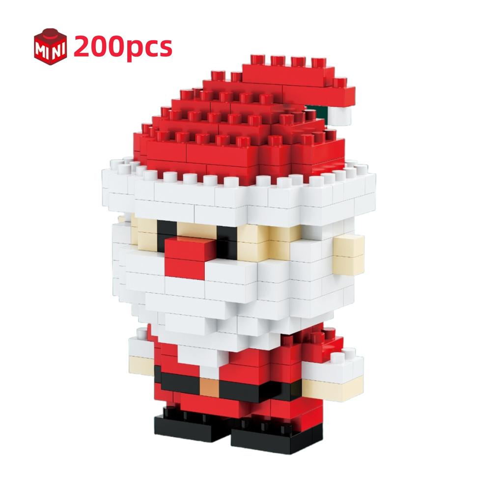 Children Festive Christmas Mini Gift Micro Building Blocks 3D Snowman Santa Claus Tree Decor Model Toy For Kids