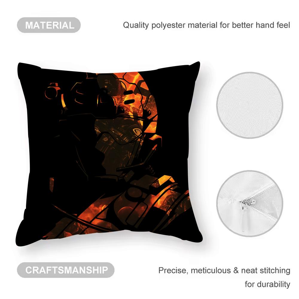 D-Duty-s Black Ops6 Cushion Cover Anti-dustmite Pillowcase Invisible Zipper Silky Short Plush Sofa Cushion Cover