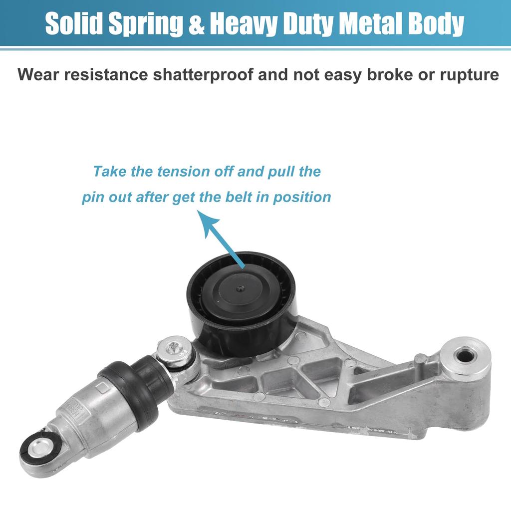 X AUTOHAUX Belt Tensioner Pulley Assembly for Jeep Wrangler 2012-2017 and Jeep Wrangler JK 2018 (Part Number: 4627038AA)