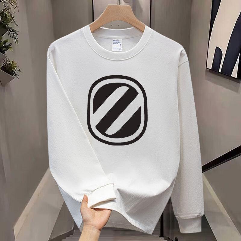 Heavy Trendy Brand Cotton T-Shirt Long-Sleeved Men'S Bottoming Shirt Trendy Autumn And Winter Men'S And Women'S Crew Neck Sweater
