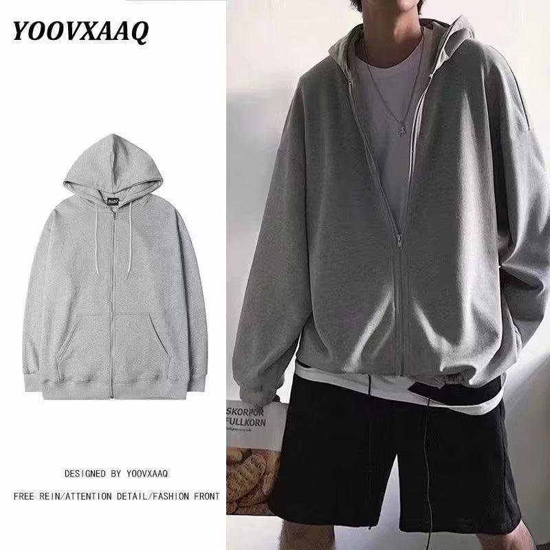 Men's Spring/Autumn Hooded Cardigan Sweatshirt - Casual Loose Fit American Style Sportswear.
