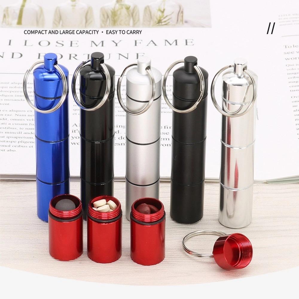 New Hot Aluminum Waterproof Pill Box Case, Portable Mini Sealed Organizer Tablet, Travel Medicine Vitamin Oils Storage Container