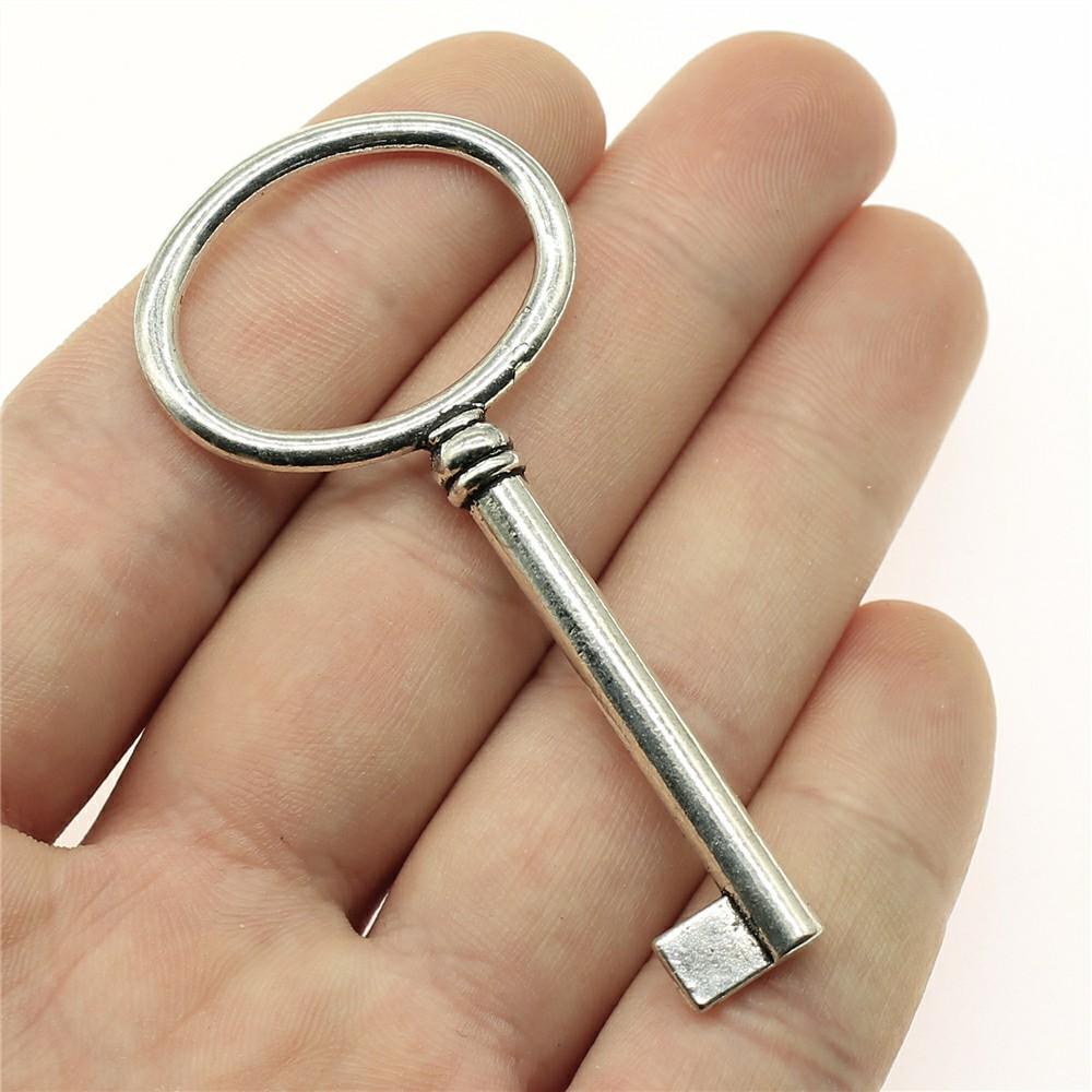 5pcs Charms Key Antique Silver Color Vintage Key Charms For Jewelry Making Charms Pendant Key Jewelry Findings DIY