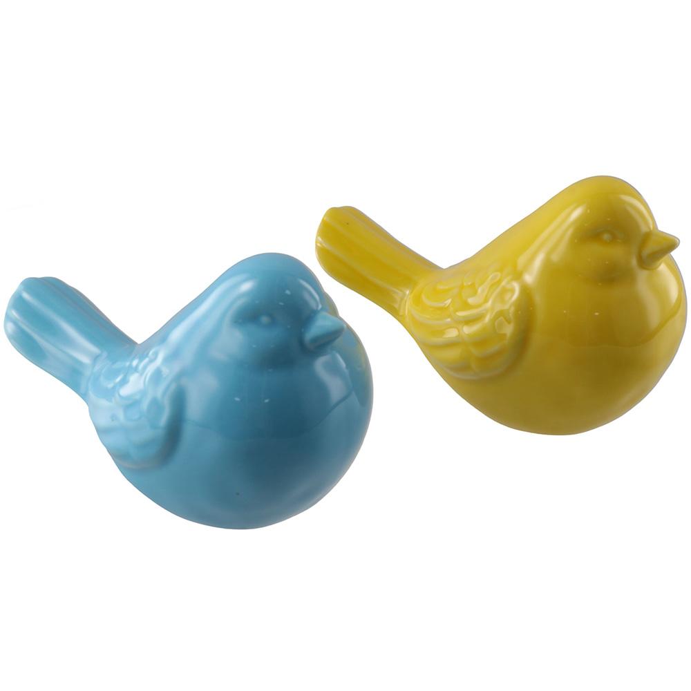 1/2pcs Yellow/Blue Porcelain Bird Figurine Statue Home Decor Bird Ornaments  Living Room