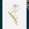 Tulip Brooch, High-end Women's Niche High-end Design Sense, Pearl Brooch, Luxurious and Elegant Brooch