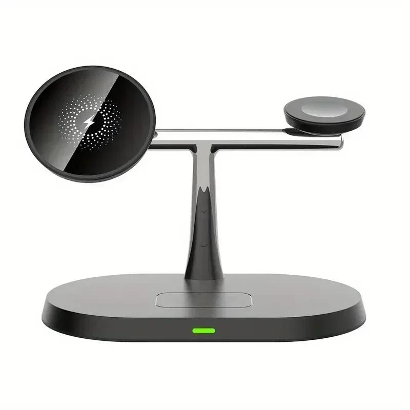 NEW Magnetic Wireless Charger Stand For iPhone 16 15 14 13 12 Pro Apple Watch 9 8 Airprods 3 In 1  Fast Charging Station