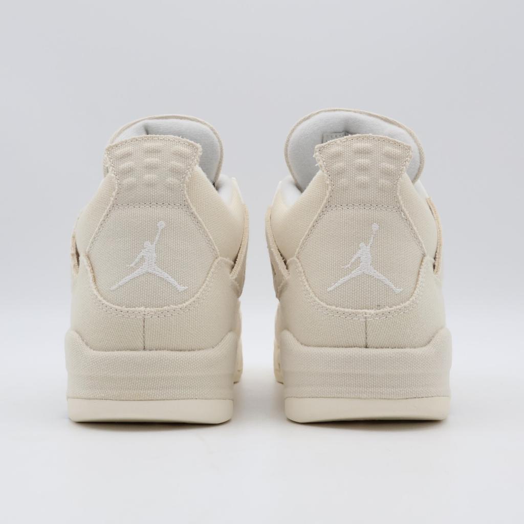 DQ4909-100 Nike Air Jordan 4 Sail Blank Canvas Cement Grey Fire Red (Women's)