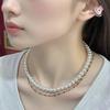 High-Gloss Pearl Necklace, Titanium Steel, Colorfast, Light Luxury Style, Versatile Clavicle Chain for Women