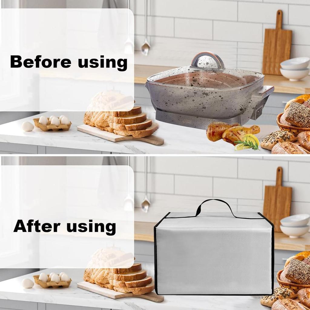Cover Electric Frying Pan Cover Heavy Duty Waterproof Heat-Resistant Nylon Covers Case for Make Take Oven