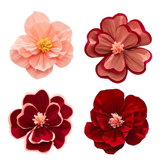 3Pcs Artificial Flower Three-Dimensional Design Festival Atmosphere Warm Joyful Colors Decorative Paper Flowers Home Party Office Gift Background