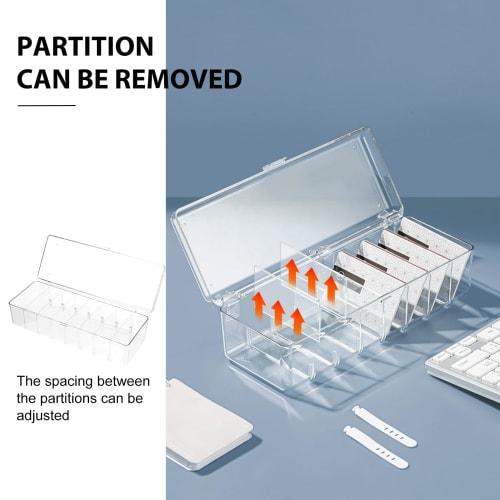 Cabilock 2-Pack Card Storage Box Organizer with Lid, Transparent, Acrylic, for Kids, The Pet Box