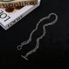 Trendy Minimalist Titanium Steel OT Buckle Necklace: Japanese Korean Fashion for Men and Women, Clubbing Hip Hop Chain Jewelry