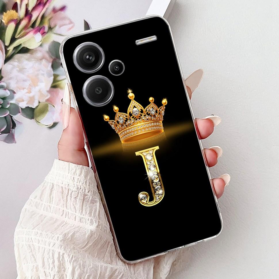 For Xiaomi Redmi Note 13 Pro Plus 5G Case Soft Silicone Cover Cute 26 Letters Phone Cases For Redmi Note13 Pro+ ProPlus Fundas