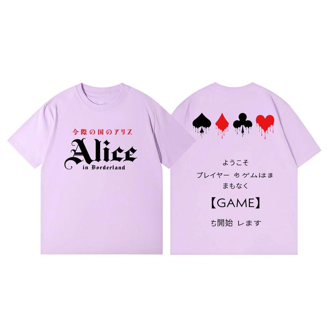 

TV Play Alice in Borderland Double Sided Print T Shirts Harajuku Fashion Short Sleeve Tshirts Men Women Casual Cotton Tshirt 4XL