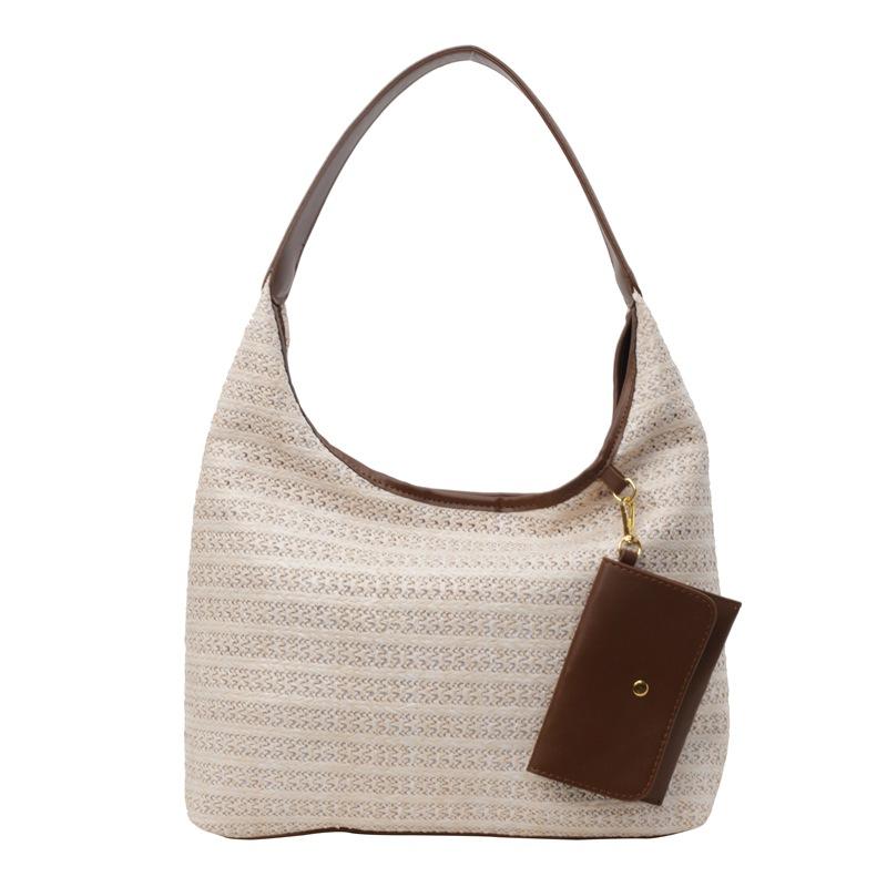 Stylish and simple hand-held straw bag, summer underarm woven bag, high-end lazy style shoulder bag
