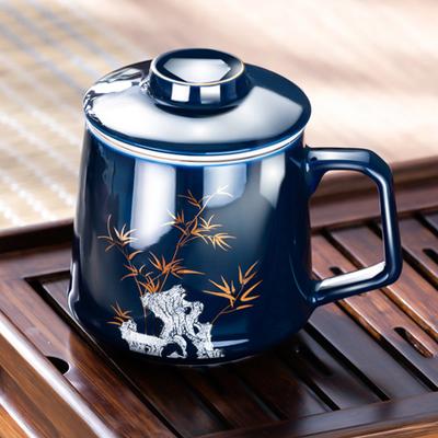 China Guofeng High-grade Heat-resistant Ceramic Tea Cup Tea Separation Cup Home Kung Fu Tea Set Personal Special