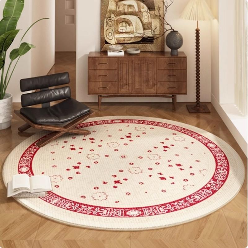 Lounge Area Circular Carpet - Easy To Clean, American Retro Persian Style Balcony, Study, Cloakroom Floor Mat