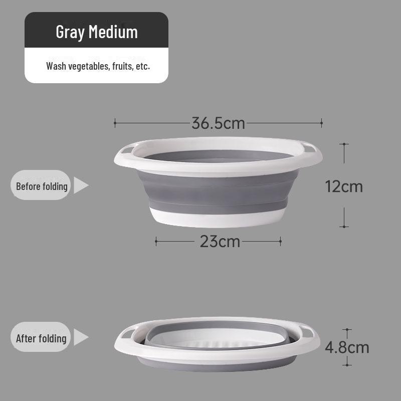 Lavoar portabil din silicon pliabil: Spălătorie extinsă și baie pentru picioare pentru cămine, acasă și călătorii