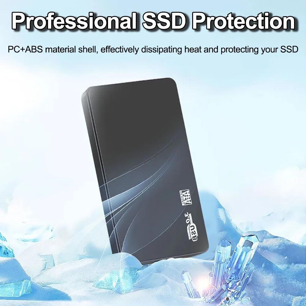 Carcasa HDD USB 3.0 de 2,5 pulgadas SATA SSD Estuche para disco duro Velocidad de transferencia de 5 Gbps Carcasa externa móvil Cajas para disco duro para ordenador portátil