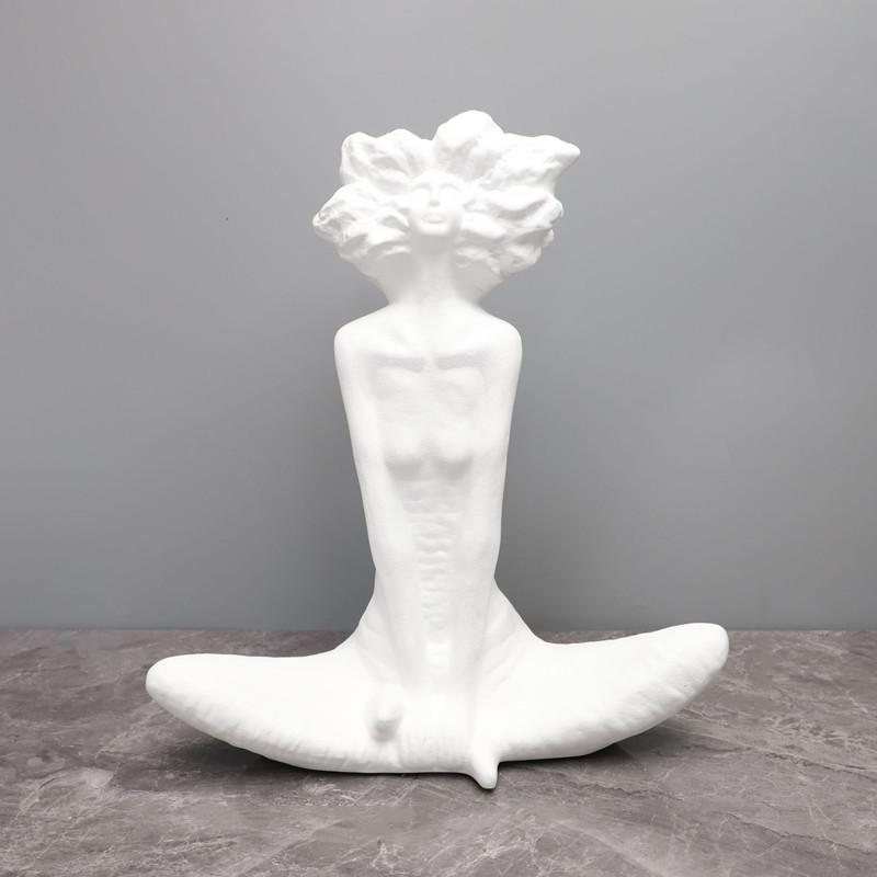 Modern Abstract Art Figure Sculptures, Resin Crafts, Statues, Fashionable Girl Figure Portraits, Home Decoration Accessories