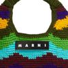Marni Market Letter Patch Wave Design Woven Technology Acrylic Knit Mini Handbag Women handbag Green Multicolor SHMH0050A2FW305STV76