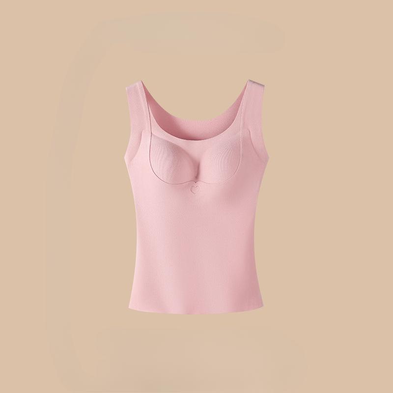German Seamless Warm Vest for Women with Chest Cushion Winter One-piece Top for Wearing Inside Thick Base Underwear
