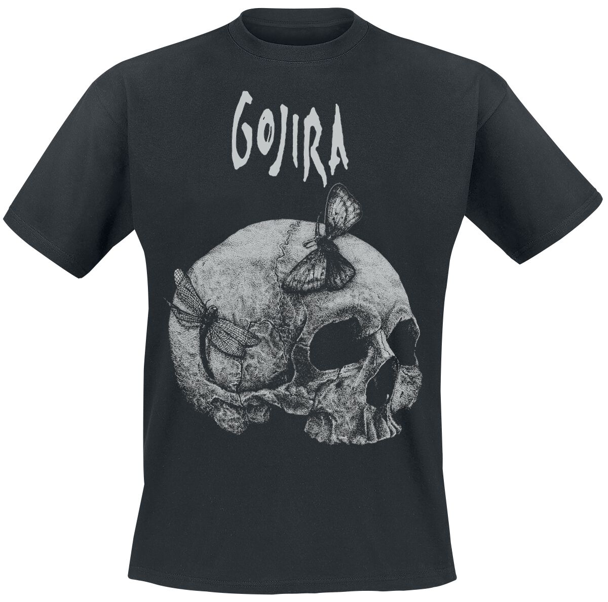 Moth Skull Gojira T-Shirt Men Women Metal Rock Band Graphic Tee 100% Cotton Summer Streetwear Top S разноцветный
